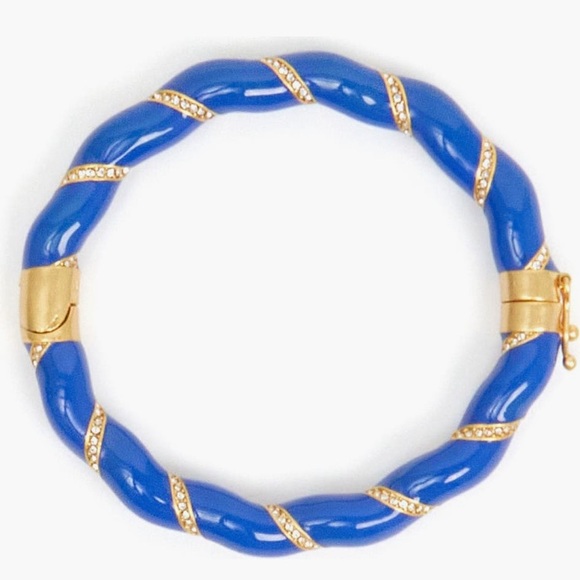 Clare V Gold Plated Enamel Rope Bangle Bracelet NEW - Picture 4 of 8